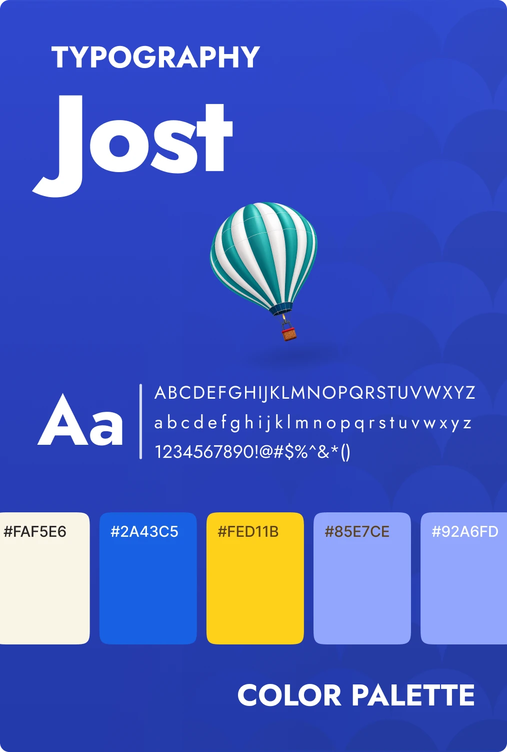 Typography and color palette mobile