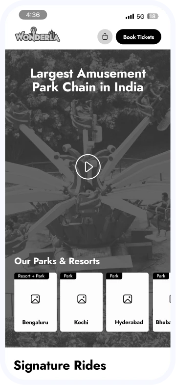 Homepage wireframe